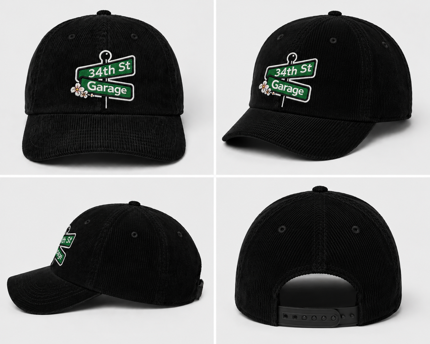 34th Street Corduroy Embroidered Hat