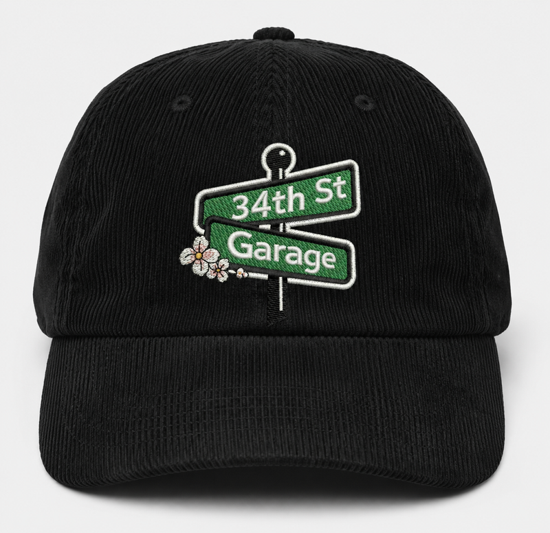 34th Street Corduroy Embroidered Hat